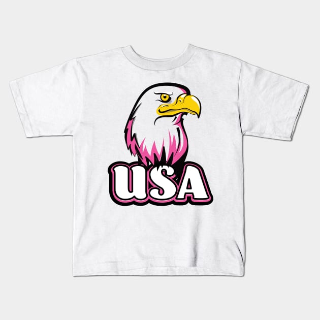 USA Bald Eagle Kids T-Shirt by nickemporium1